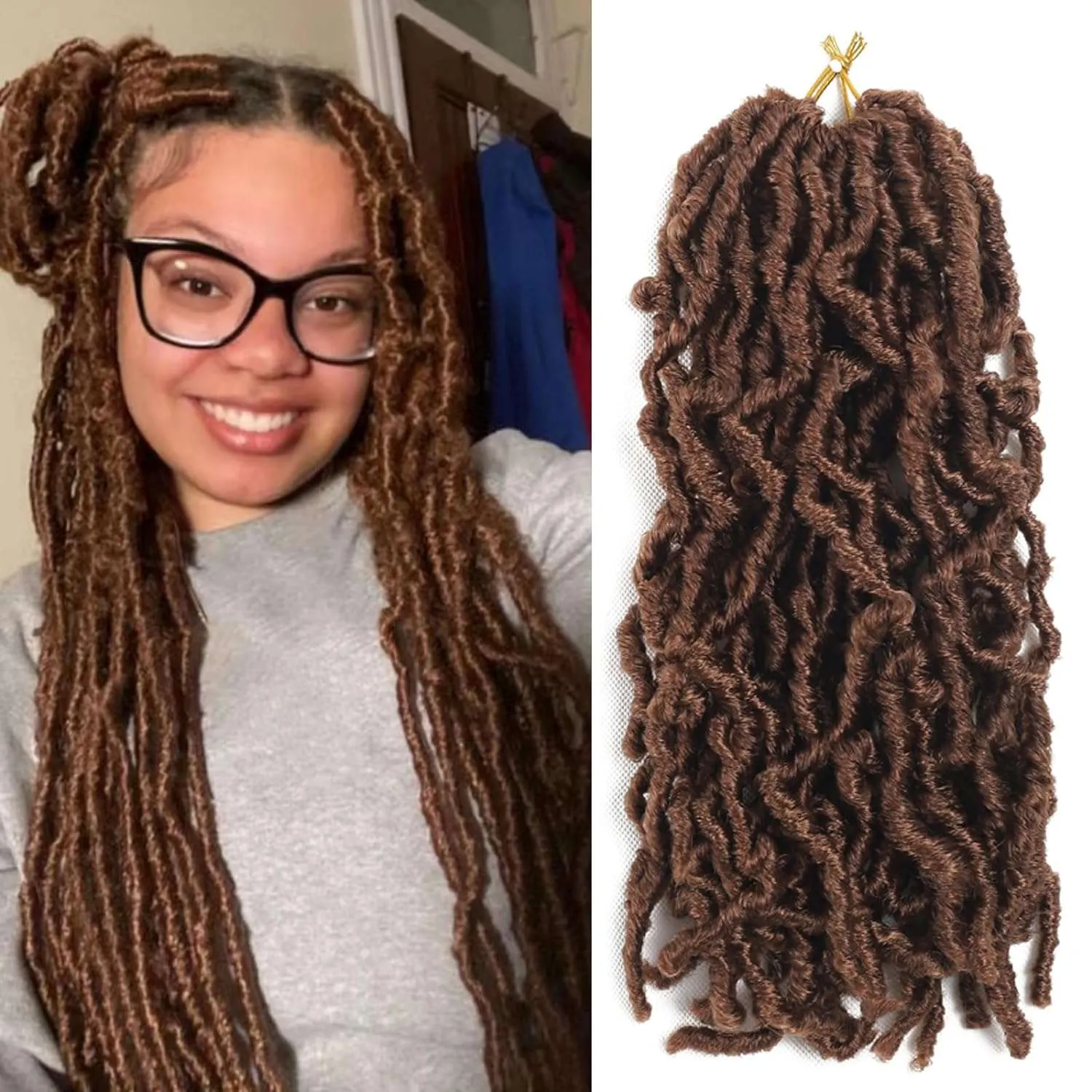 8 Packs Short Faux Locs Crochet Hair - 120 Strands