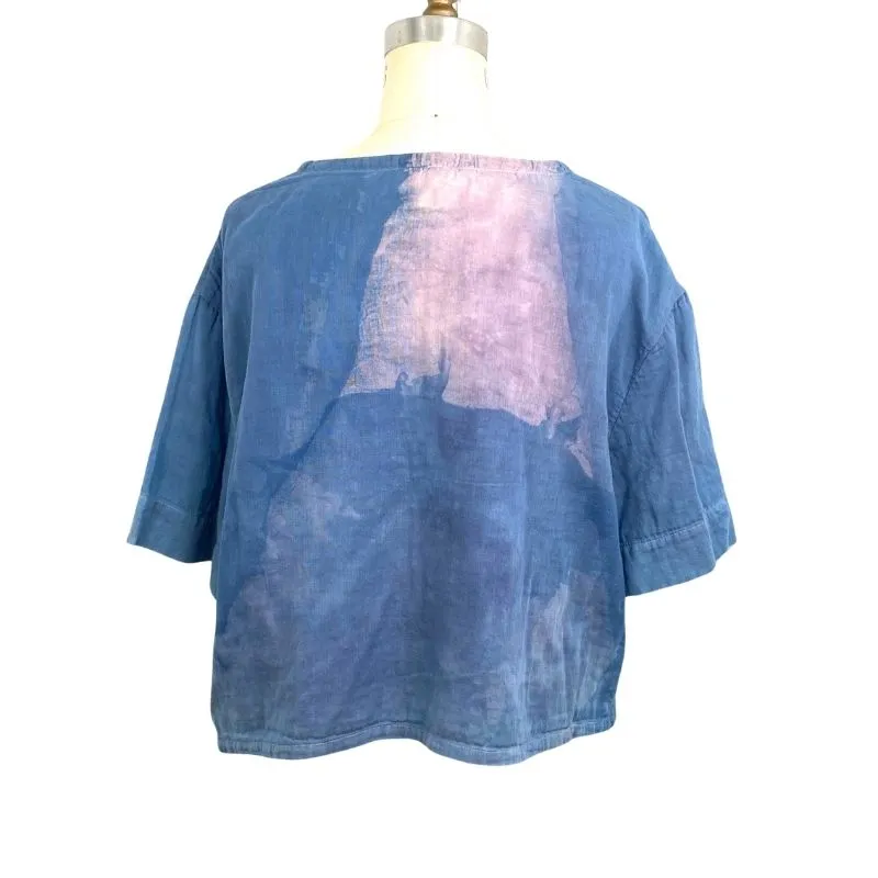 Allyn Boxy Tee in Blue Lilac Cotton Double Gauze