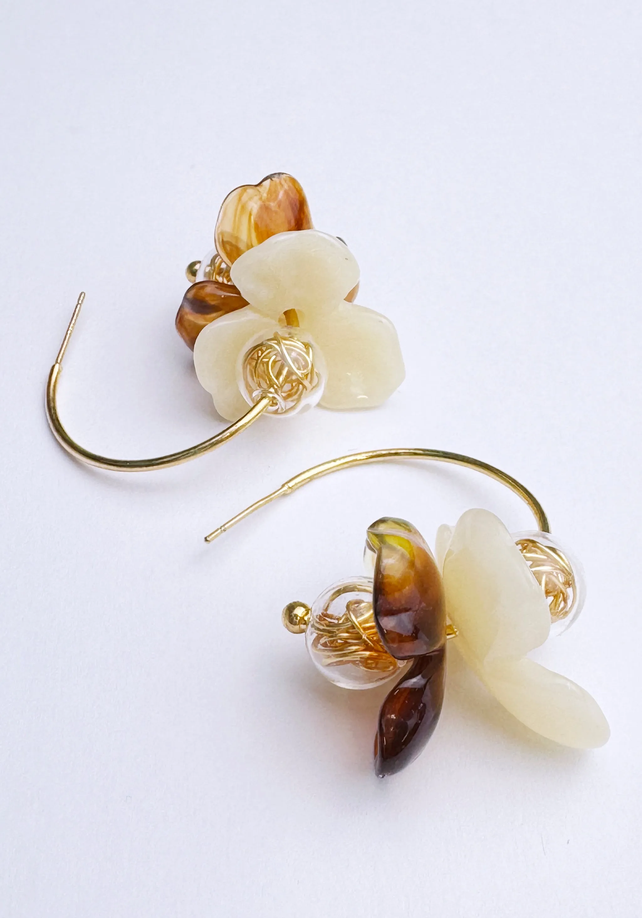 Amber Bloom Hoop Earrings