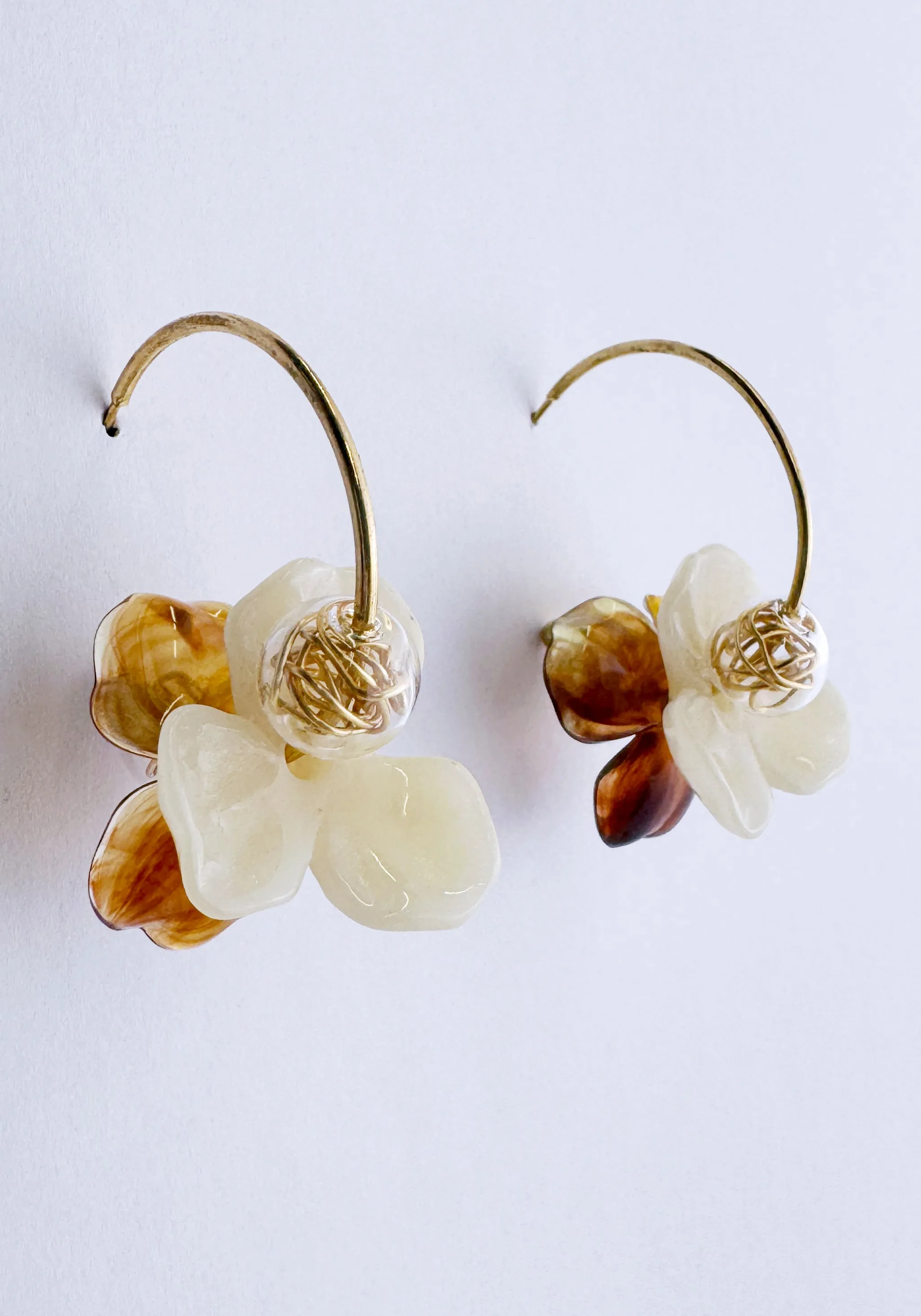 Amber Bloom Hoop Earrings