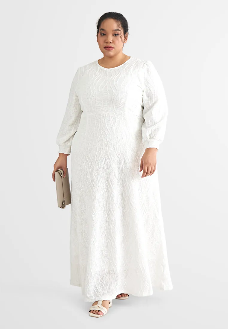 Annie Elegant Unique Textured Long Dress