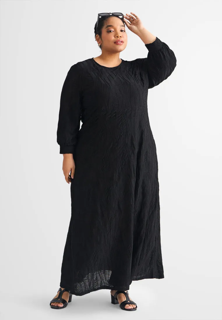 Annie Elegant Unique Textured Long Dress