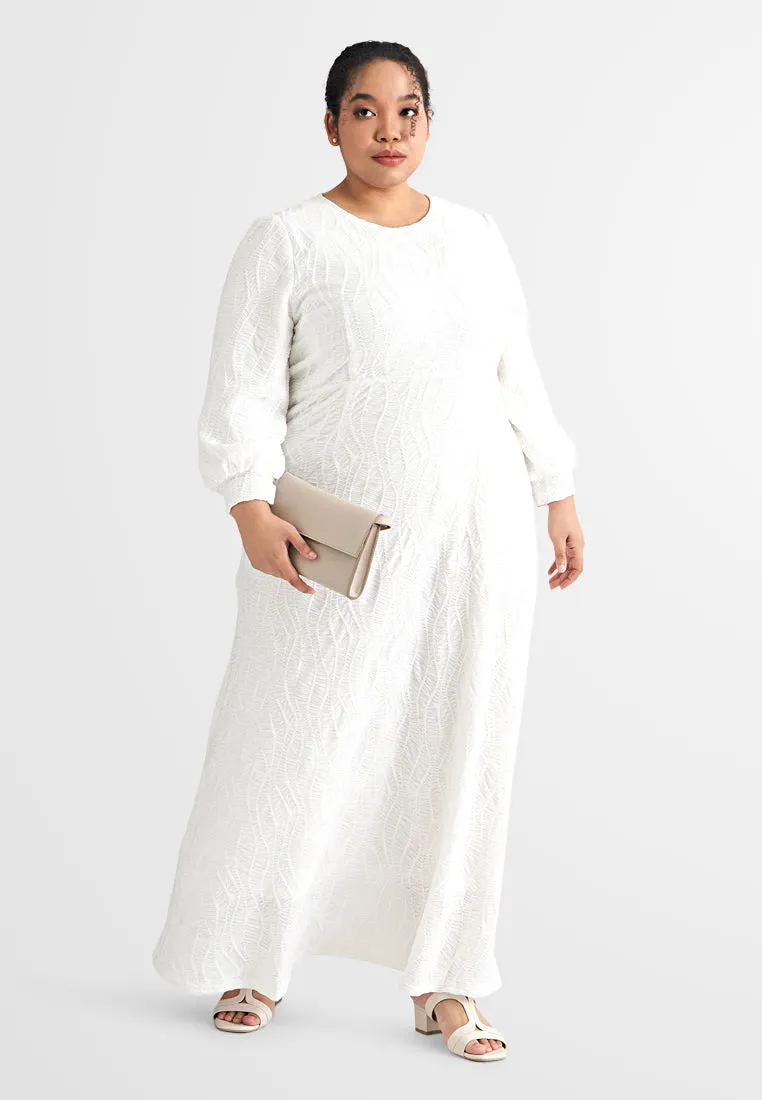 Annie Elegant Unique Textured Long Dress