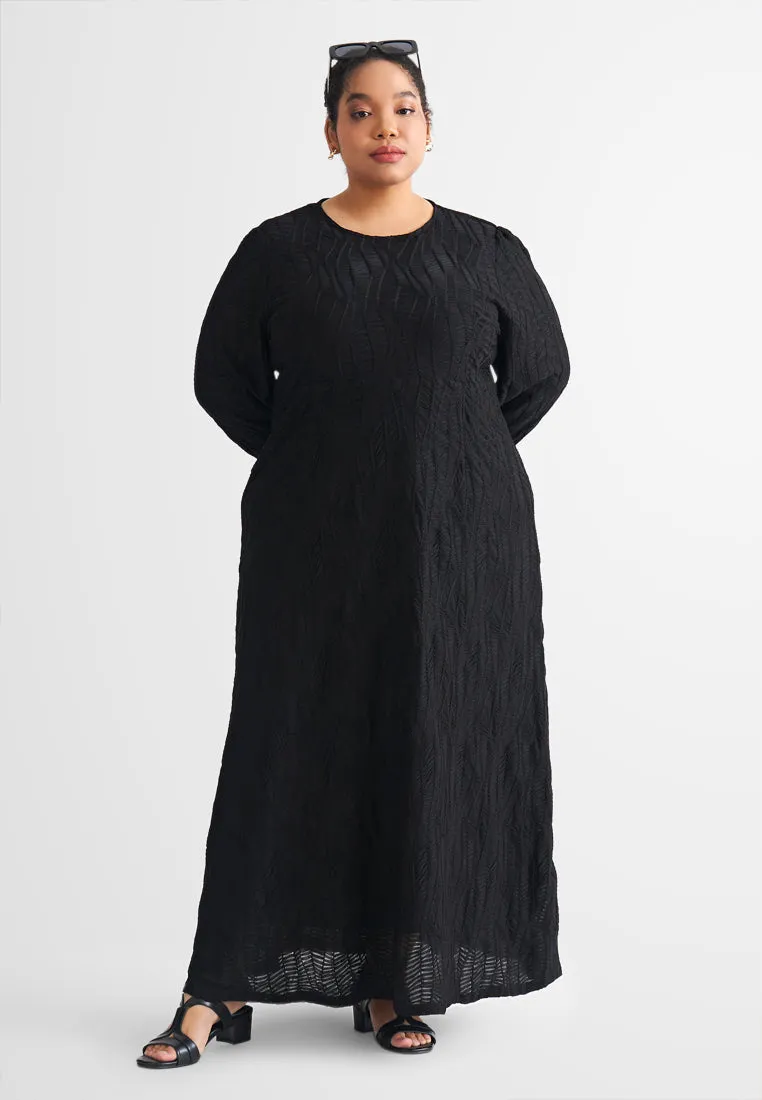 Annie Elegant Unique Textured Long Dress