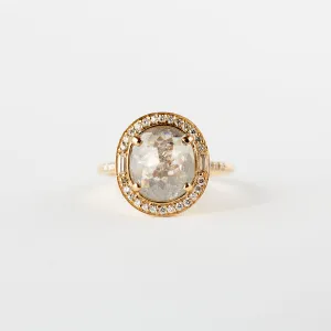 Athena Ring - 2.38 Carat Salt and Pepper Rose Cut Diamond