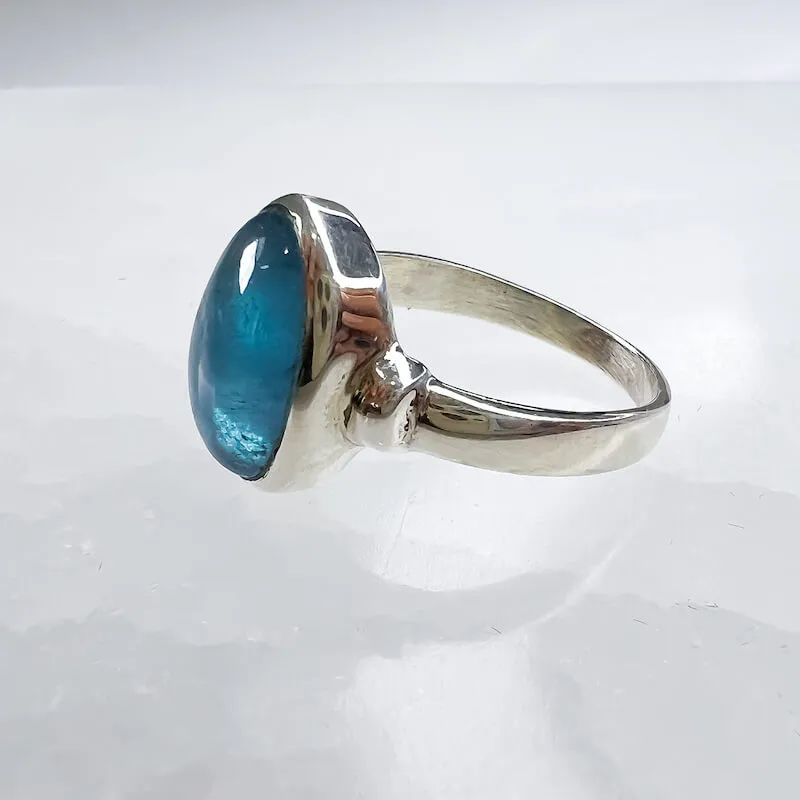 Blue Aquamarine Sterling Silver Ring