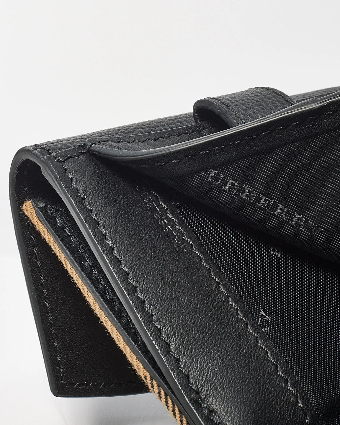 Burberry Black & House Check Canvas Small Wellington Bifold Wallet