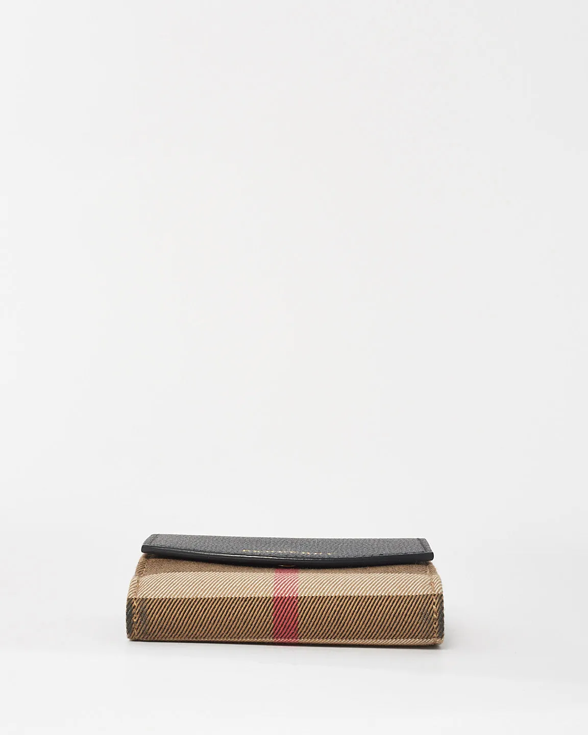 Burberry Black & House Check Canvas Small Wellington Bifold Wallet