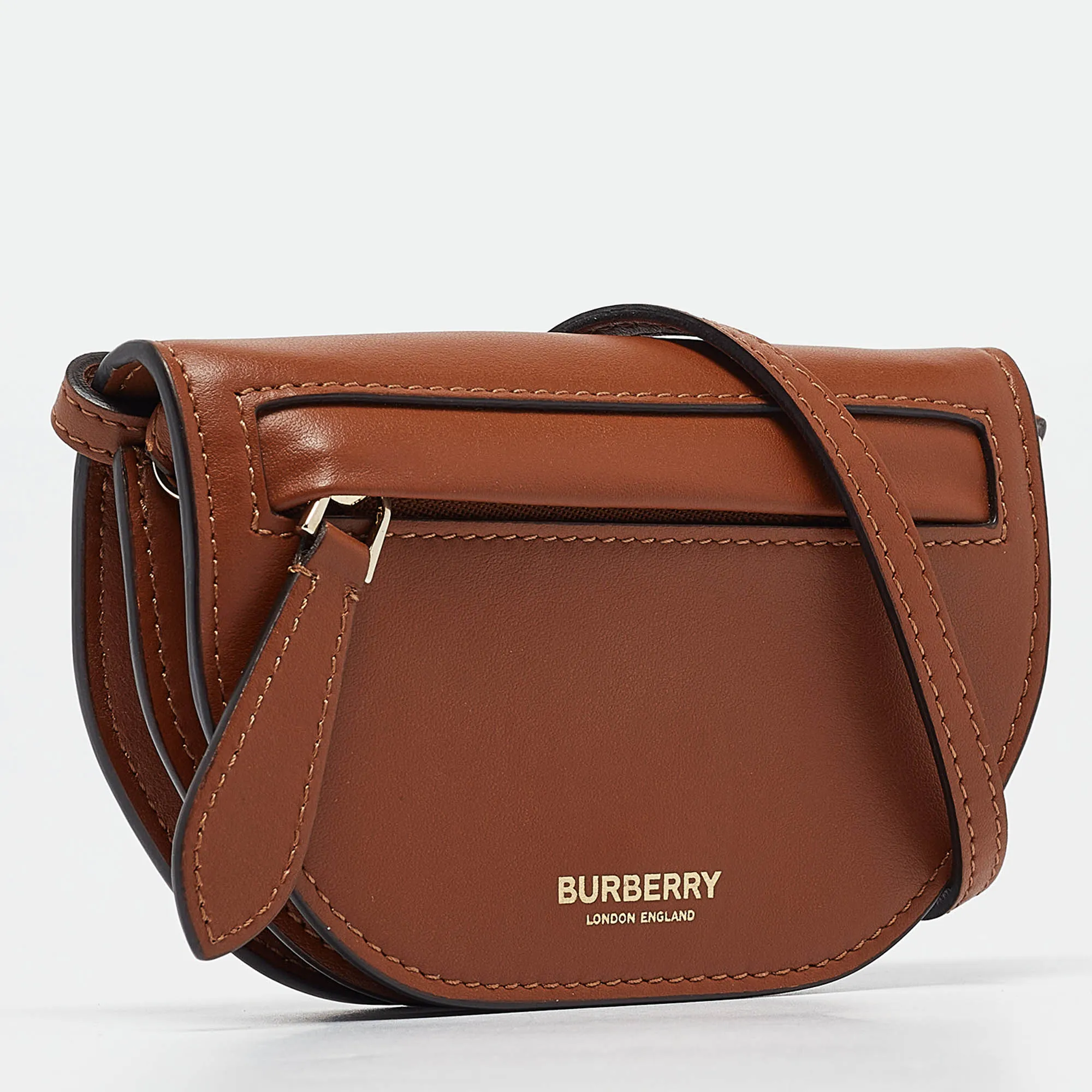 BURBERRY Brown Micro Olympia Crossbody Card Case