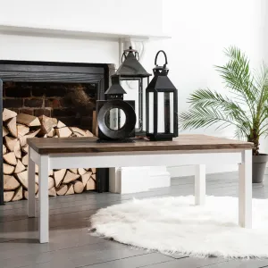 Canterbury Coffee Table Large in White and Dark Pine