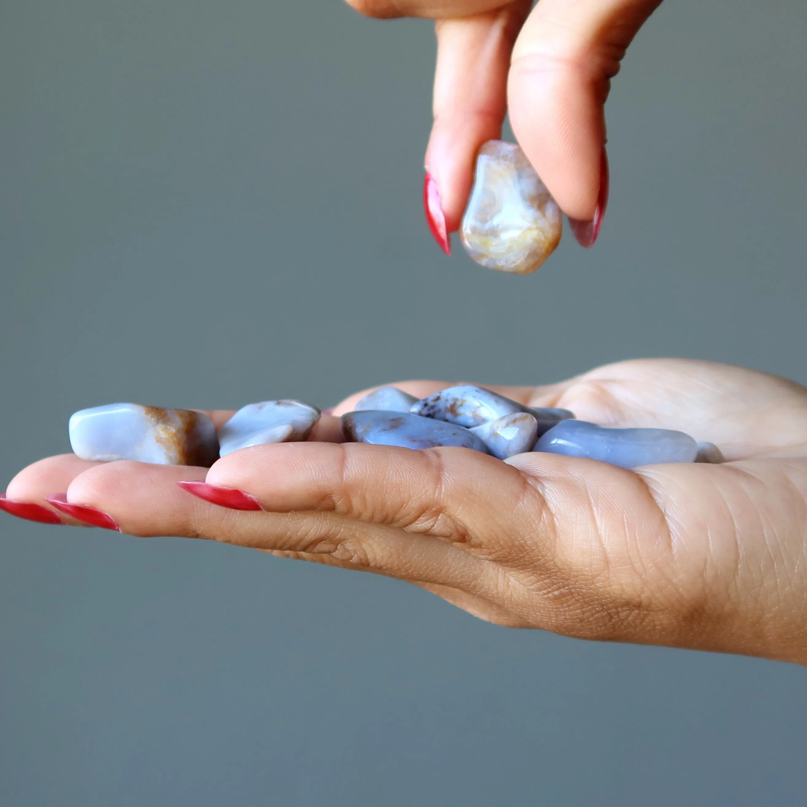 Chalcedony Tumbled Stone Blue Crystal