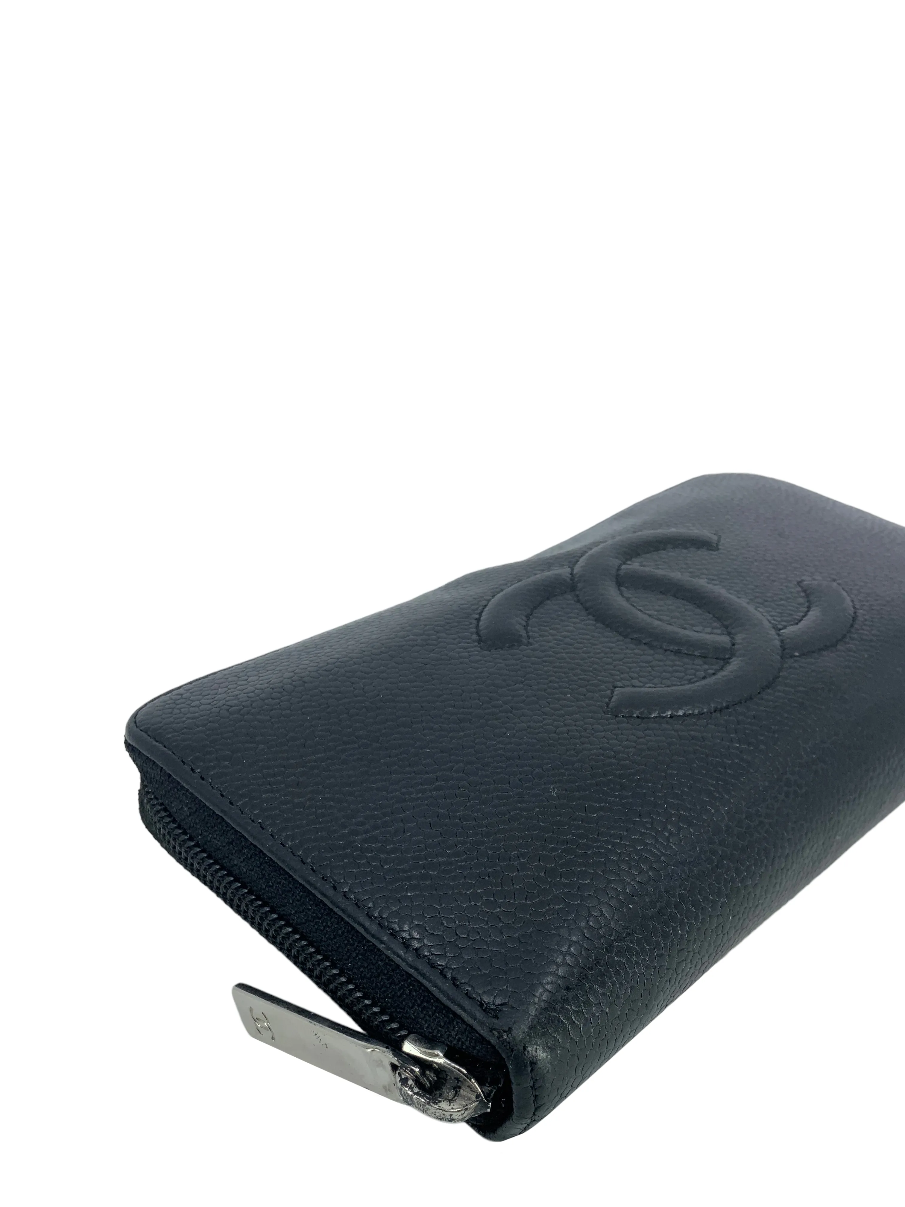 CHANEL Timeless CC Long Caviar Zipper Wallet