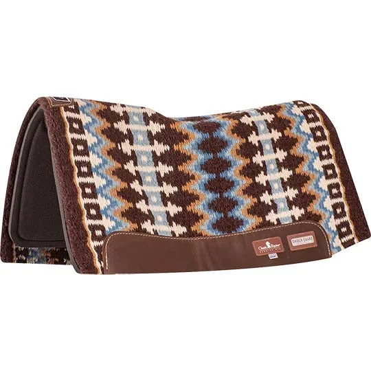 Classic Equine 3/4" ShockGuard Blanket Top Pad 32" x 34"- Coffee/Blue