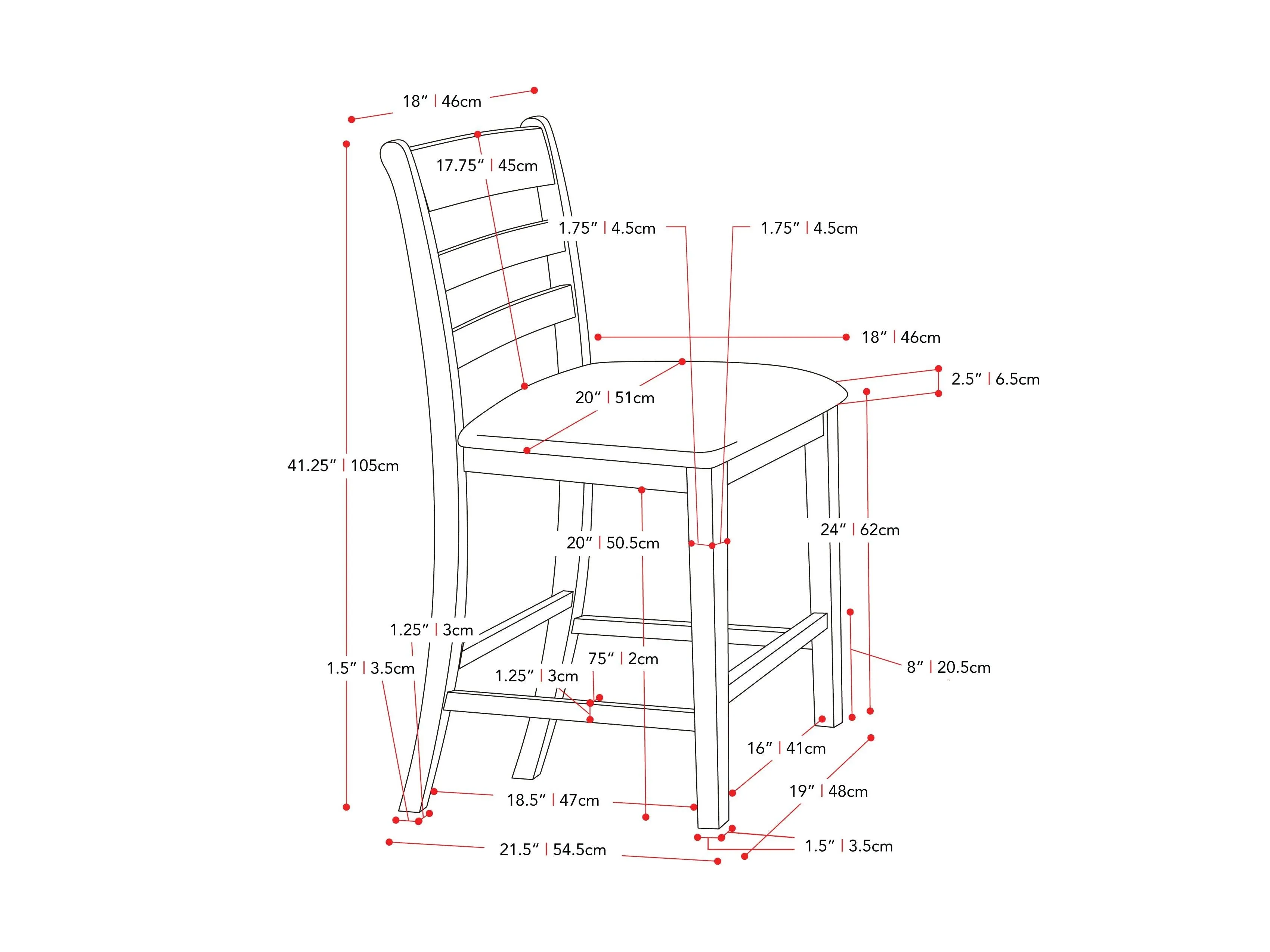 Counter Height Dining Chairs, Set of 2