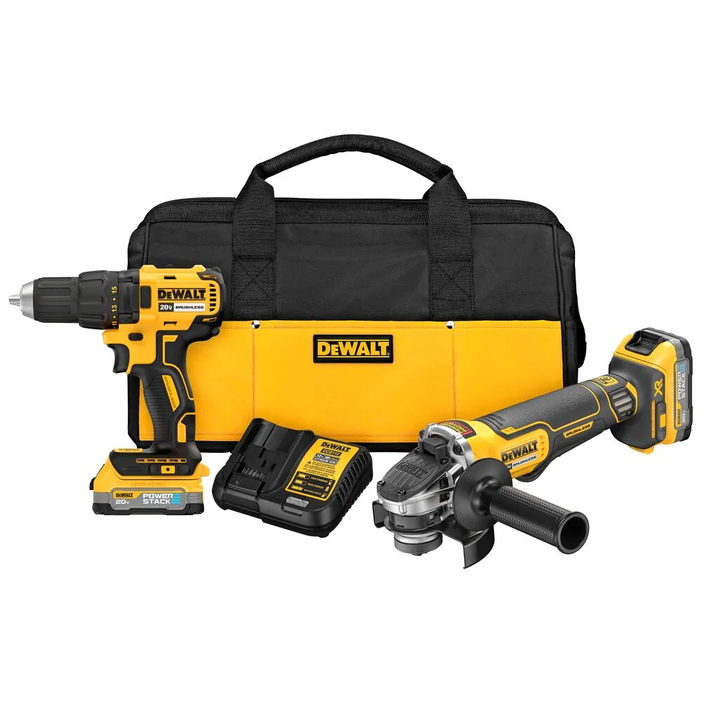 DeWalt DCK231E2 20V Max Brushless 2 Tool Drill and Angle Grinder Combo Kit