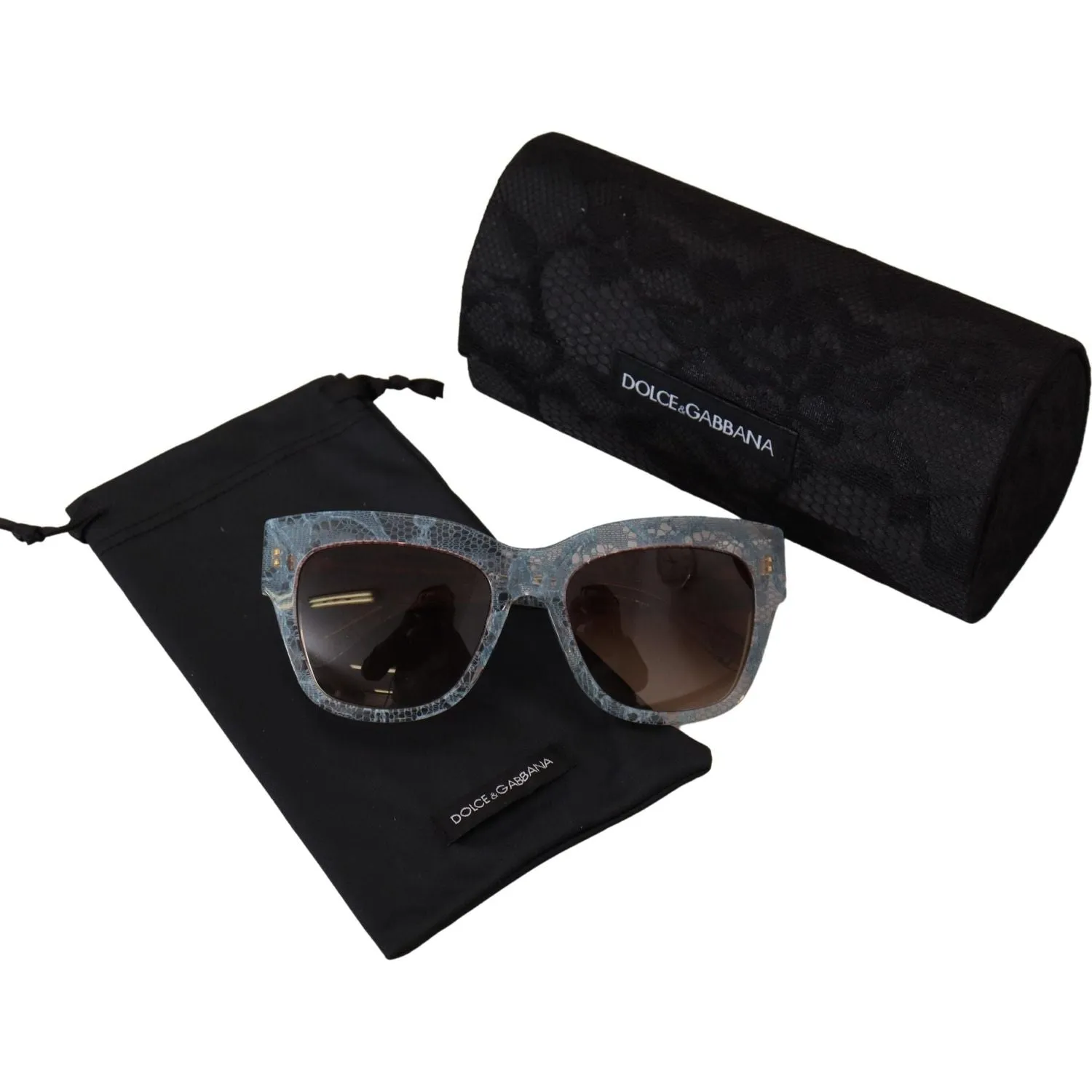 Dolce & Gabbana Elegant Lace-Trimmed Gradient Sunglasses