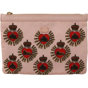 Dolce & Gabbana Elegant Pink Heart Clutch Wallet