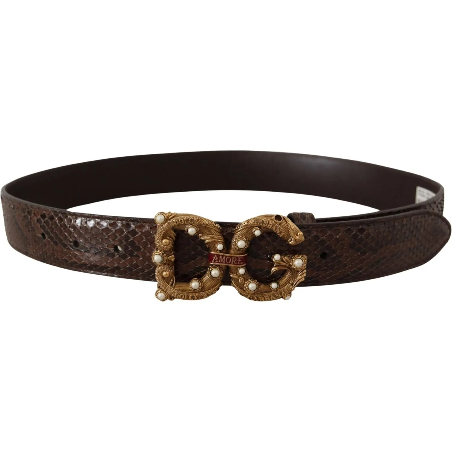 Dolce & Gabbana Elegant Snakeskin Leather Belt