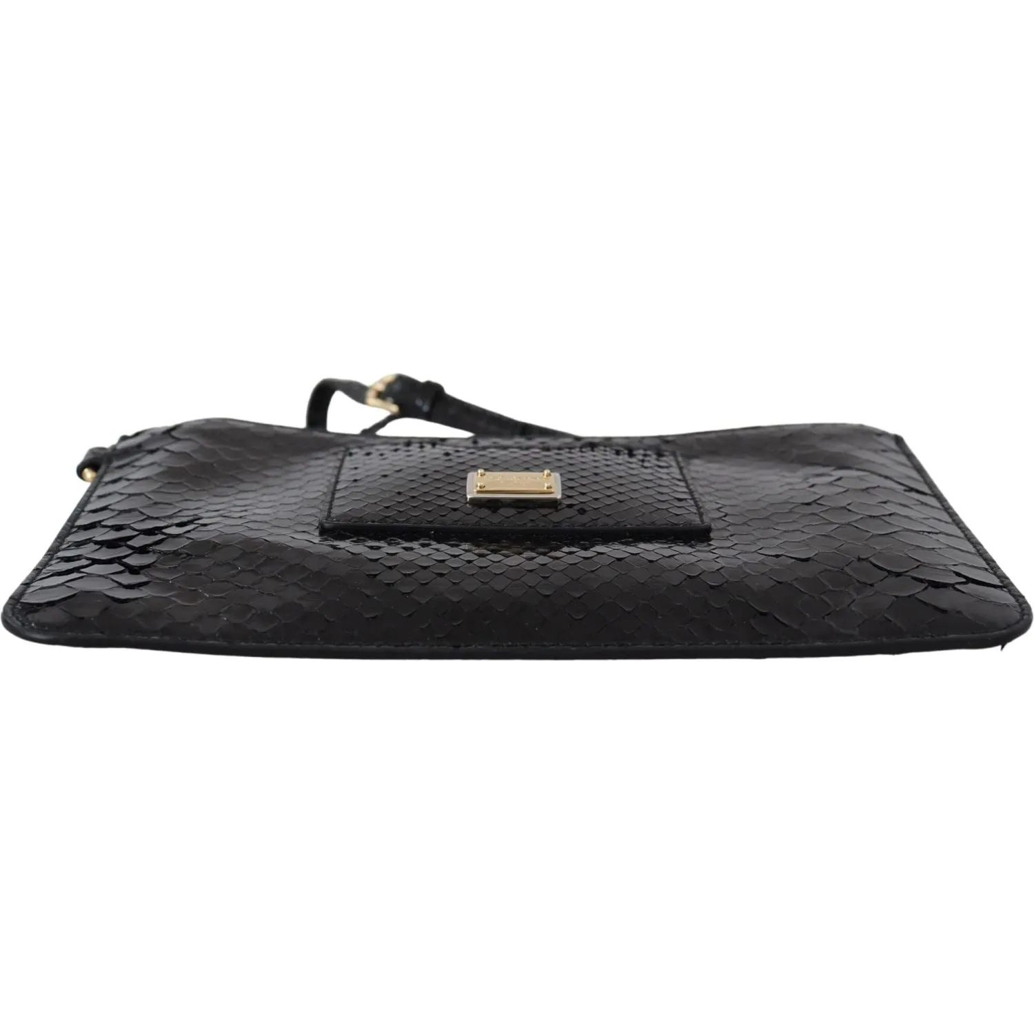 Dolce & Gabbana Exotic Leather Black Wristlet Wallet