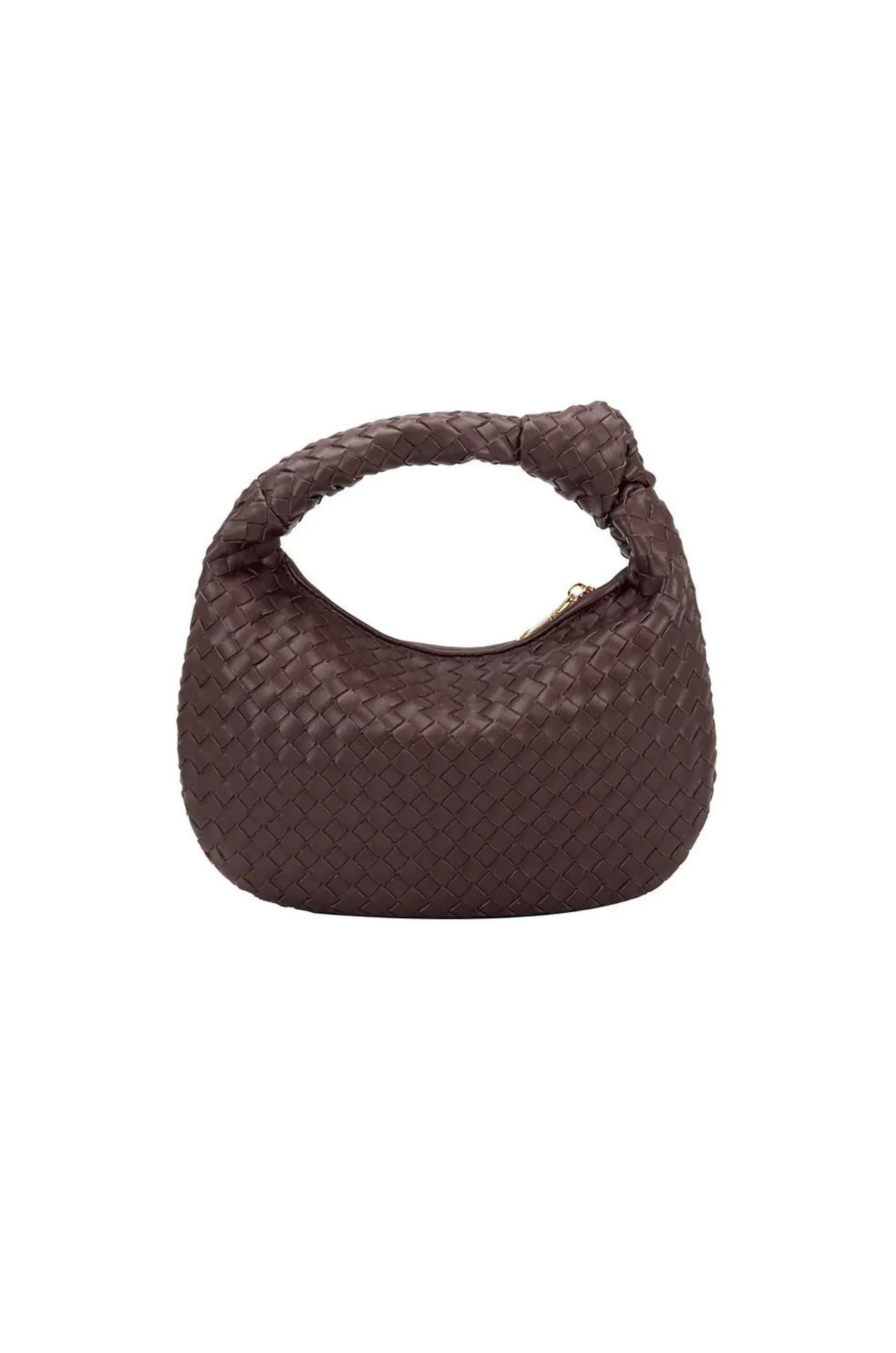 Drew Espresso Brown Small Woven Bag