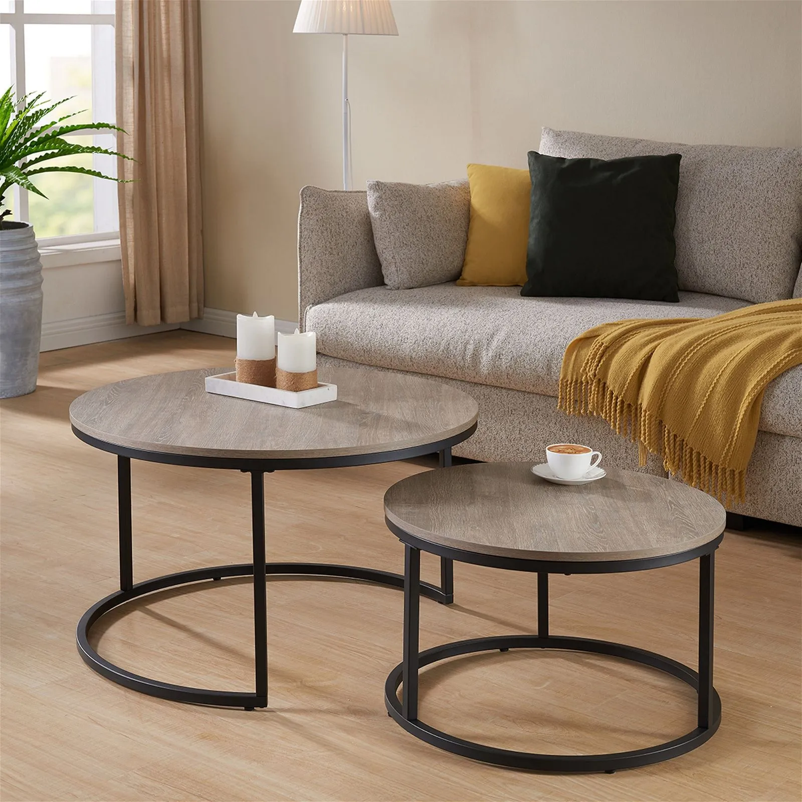 ECHO 800 Nested Coffee Table Set Oak by Censi