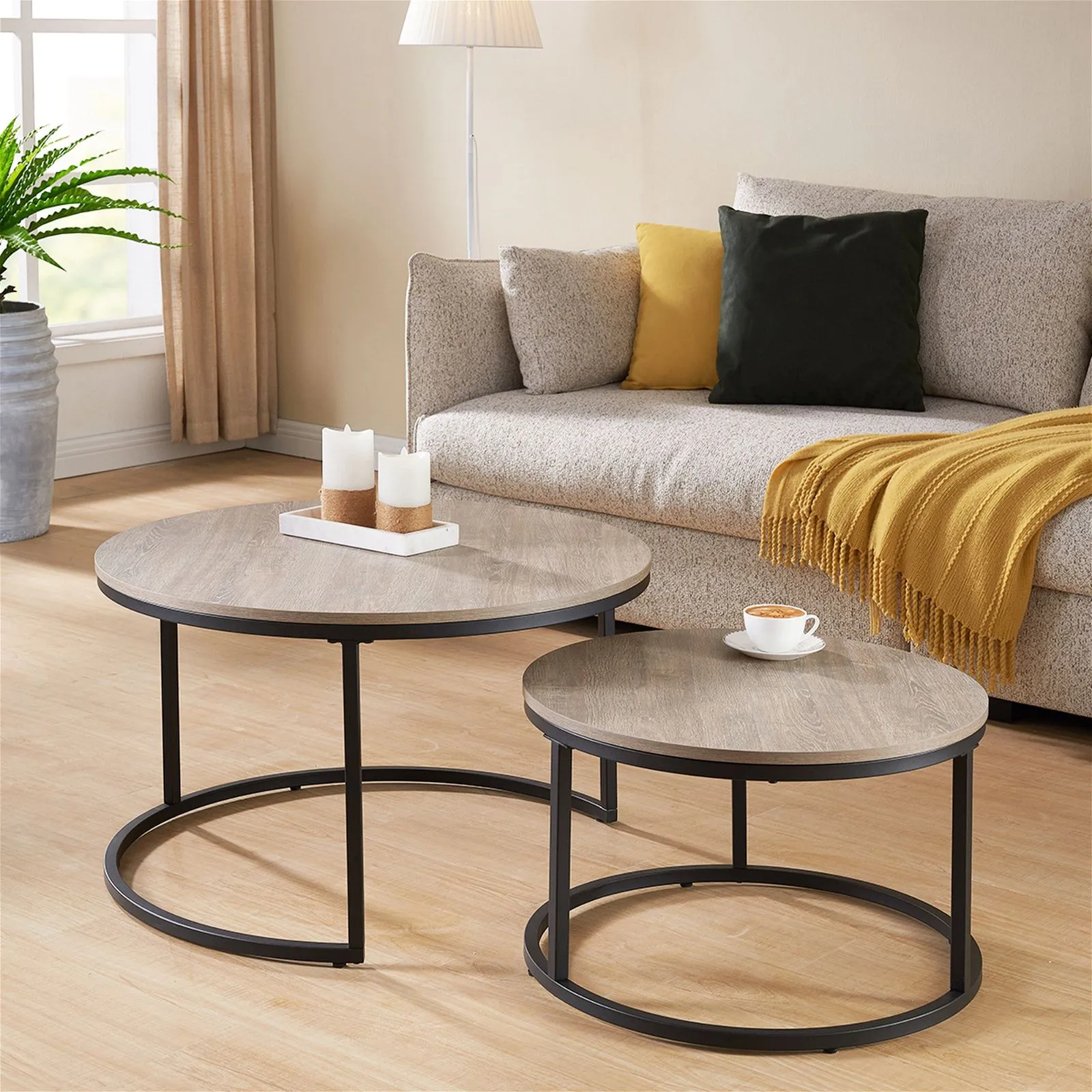 ECHO 800 Nested Coffee Table Set Oak by Censi