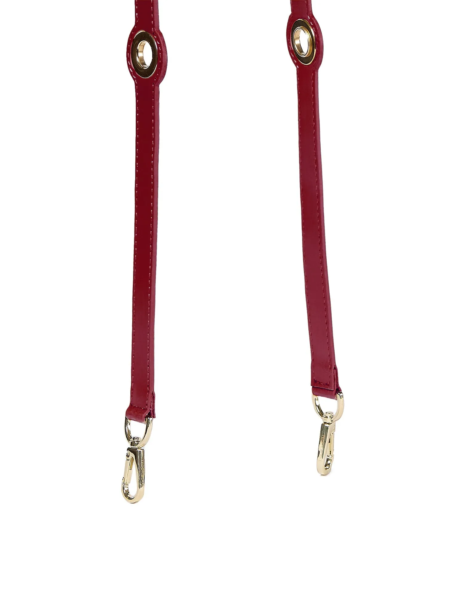 Eyelet Leather Strap - Dark Red