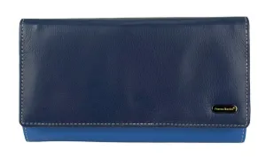 Franco Bonini - 4206 Classic Flap over ladies leather wallet - Blue Multi