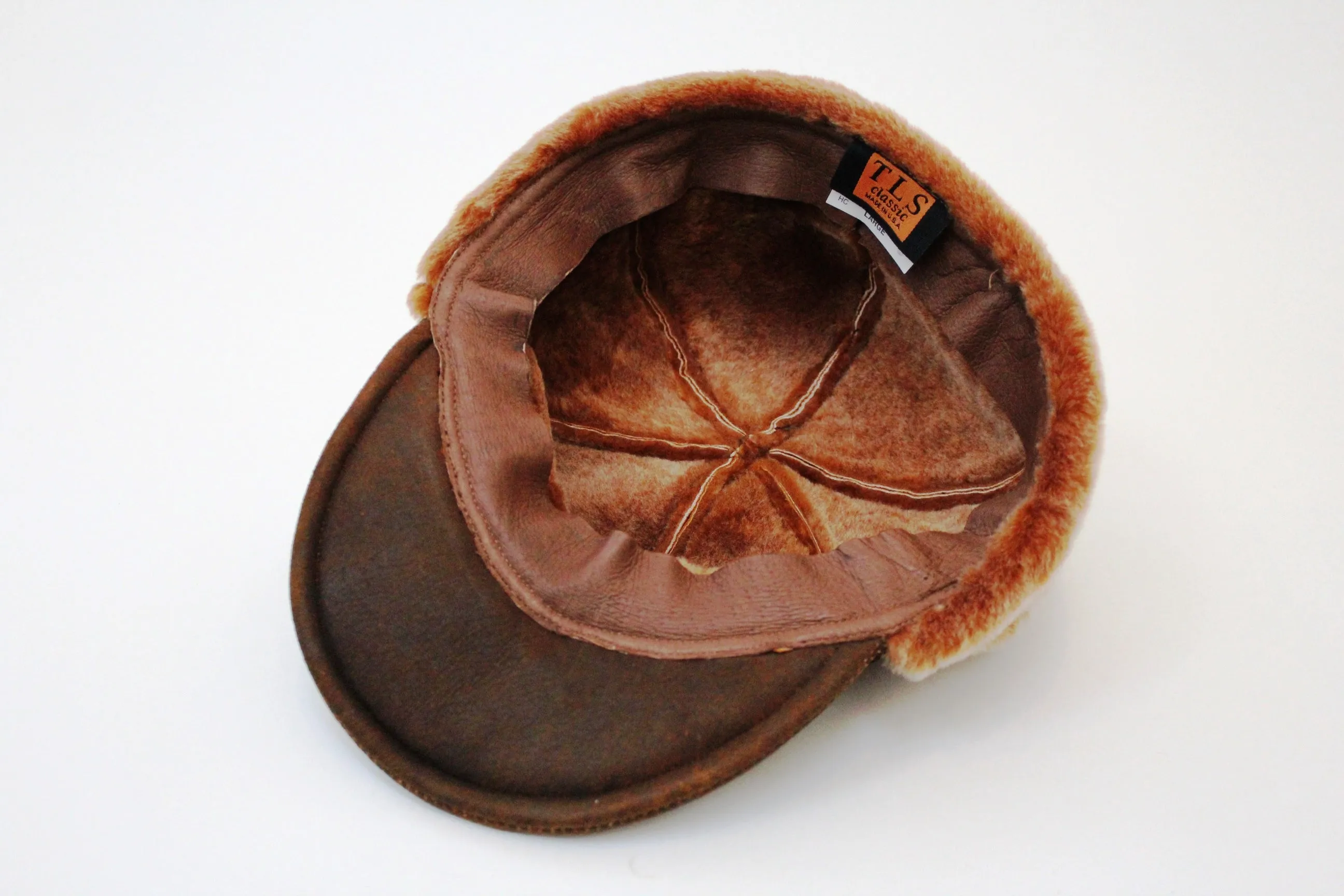 GENUINE LAMBSKIN JOCKEY CAP WITH CUFF - Special Purchase MADE IN USA