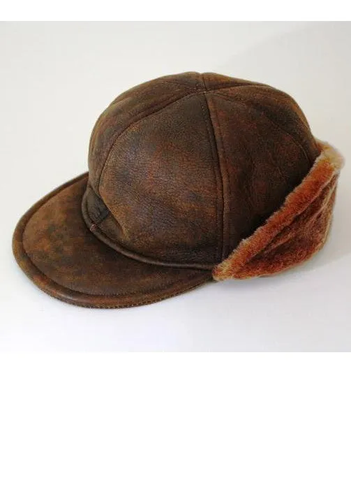 GENUINE LAMBSKIN JOCKEY CAP WITH CUFF - Special Purchase MADE IN USA