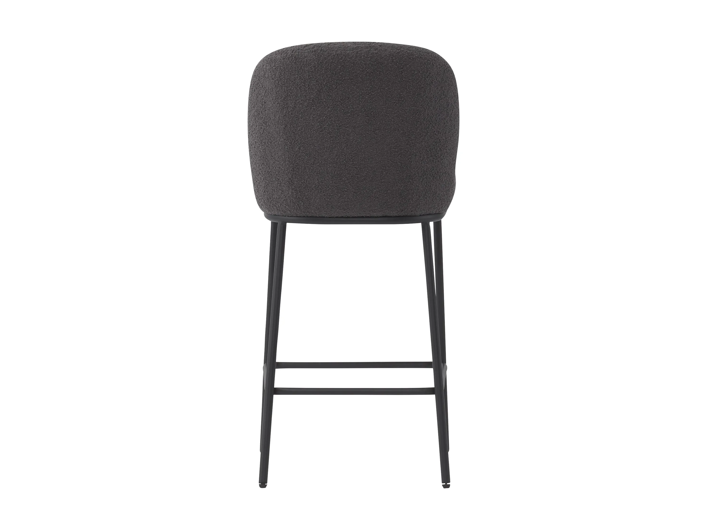 Grey Luxury Boucle Bar Stools, Set of 2