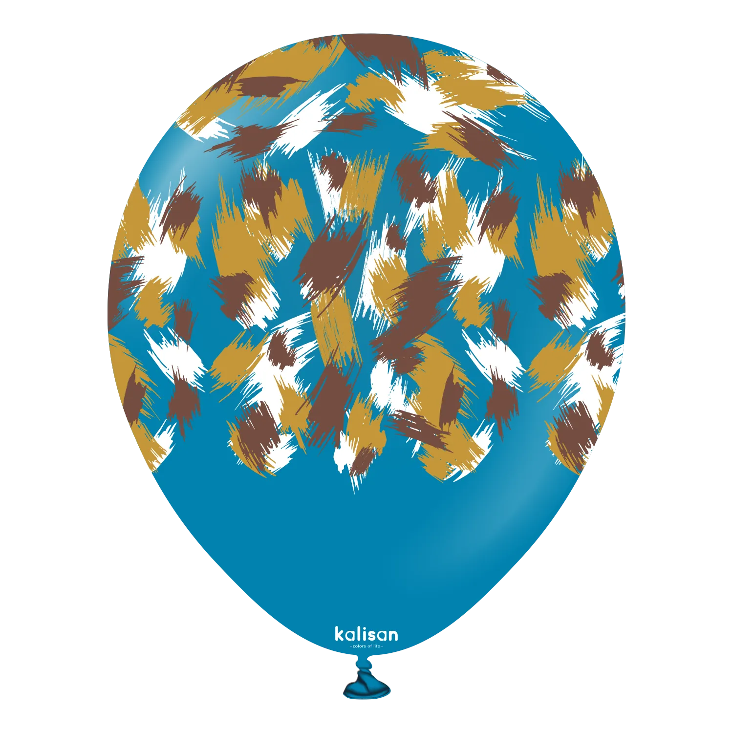 Kalisan 12" Savanna Printed Retro Deep Blue Latex Balloon, 25 pieces