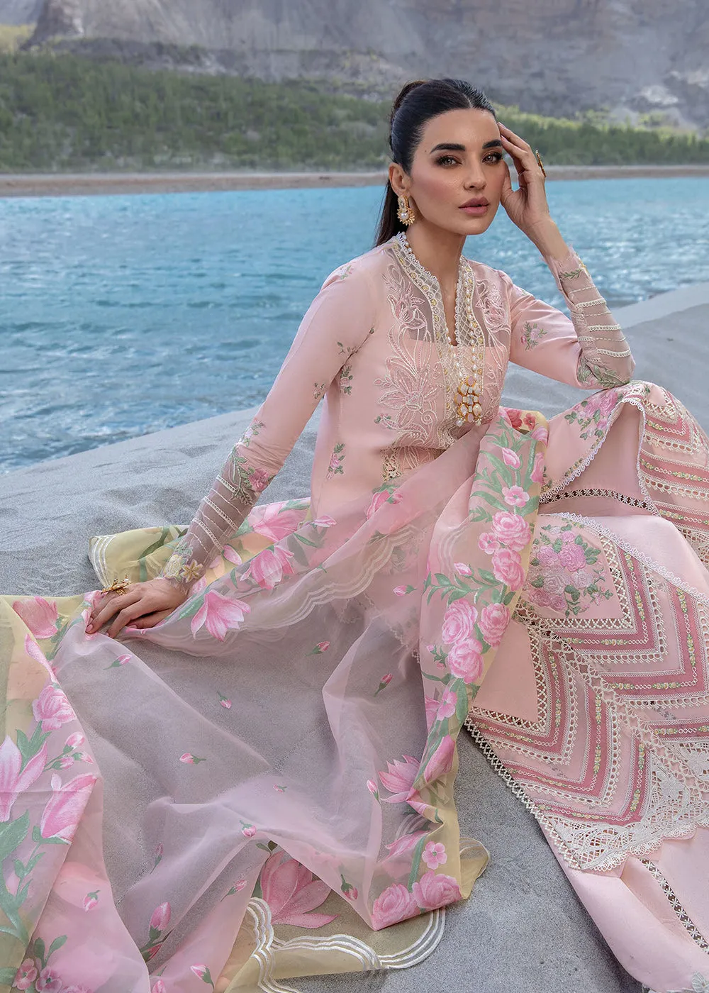 Luxury Lawn '24 by Crimson | Forget Me Not - Sorbet Pink