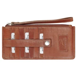 Mancini Leather Ladies' Credit Card Wristlet RFID