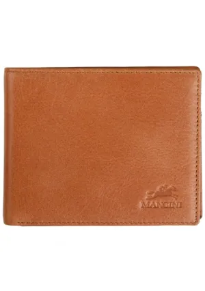 Mancini Leather Men's Center Wing RFID Wallet with Coin Pocket