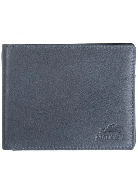 Mancini Leather Men's Center Wing RFID Wallet with Coin Pocket