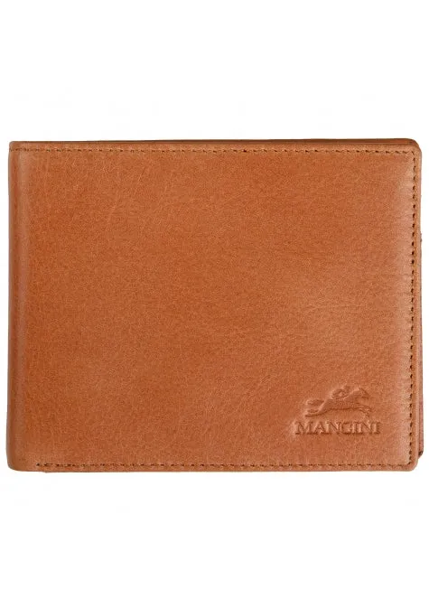 Mancini Leather Men's Center Wing RFID Wallet with Coin Pocket