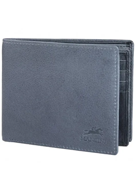 Mancini Leather Men's Center Wing RFID Wallet with Coin Pocket