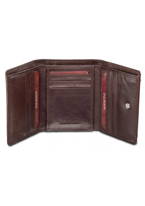 Mancini Leather Men's Wallet with Trifold Wing RFID