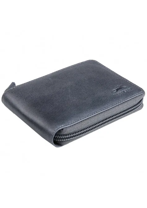 Mancini Leather Men's Wallet Zippered RFID Billfold with Removable Passcase