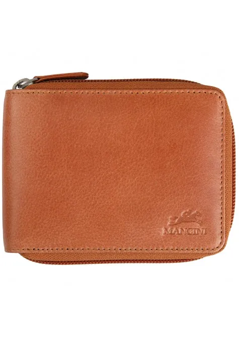 Mancini Leather Men's Wallet Zippered RFID Billfold with Removable Passcase