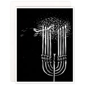 Menorah Indigo Printed Card