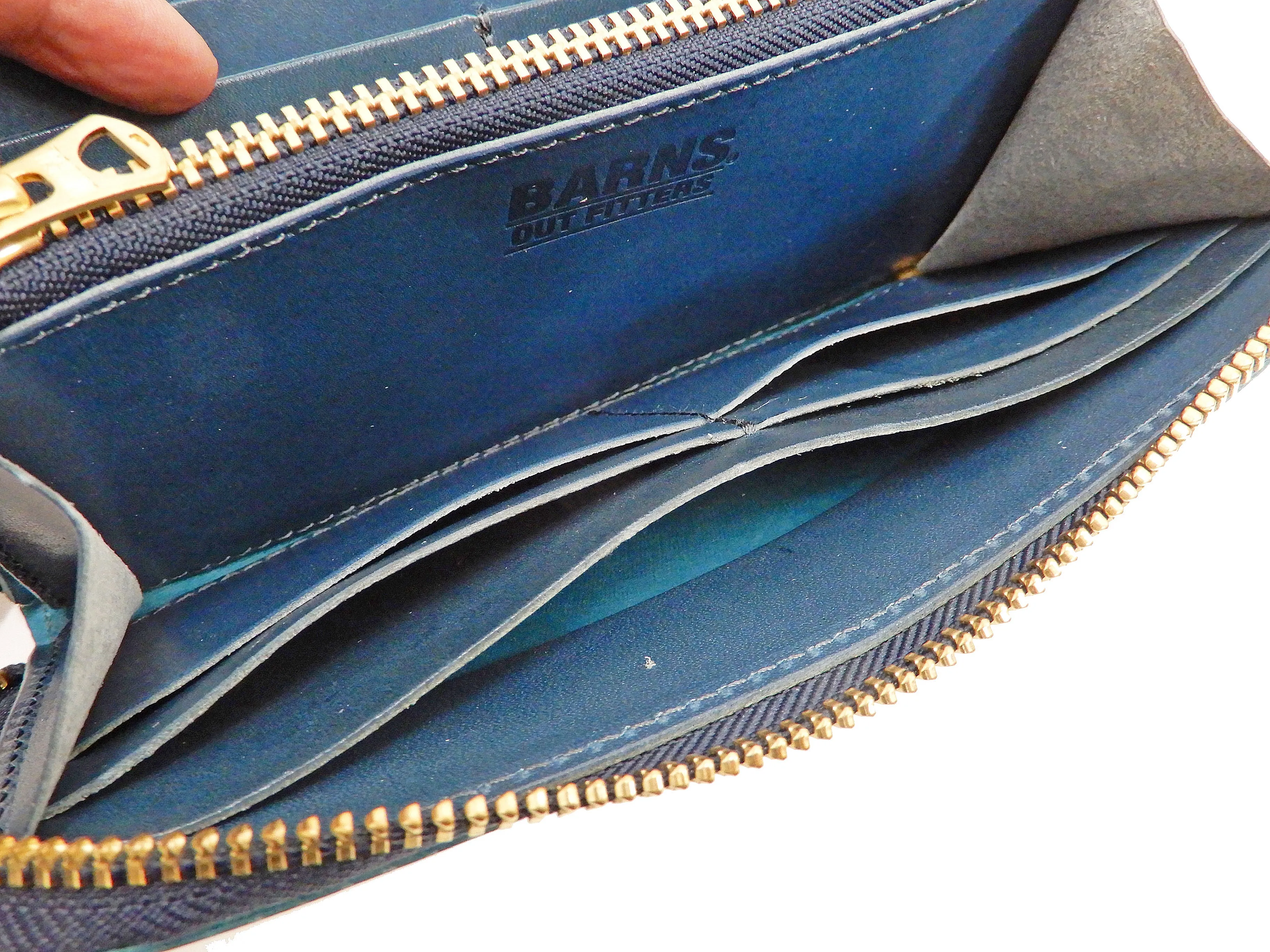 Men's Casual Leather Long Wallet Barns Outfitters Cordovan Zip Around Wallet LE-4318 Dark-Blue