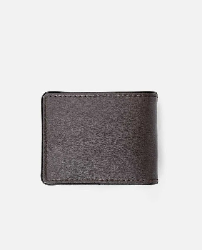 MEN'S LAYERED RFID 2-IN-1 LEATHER WALLET - BROWN