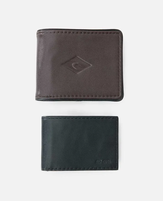 MEN'S LAYERED RFID 2-IN-1 LEATHER WALLET - BROWN