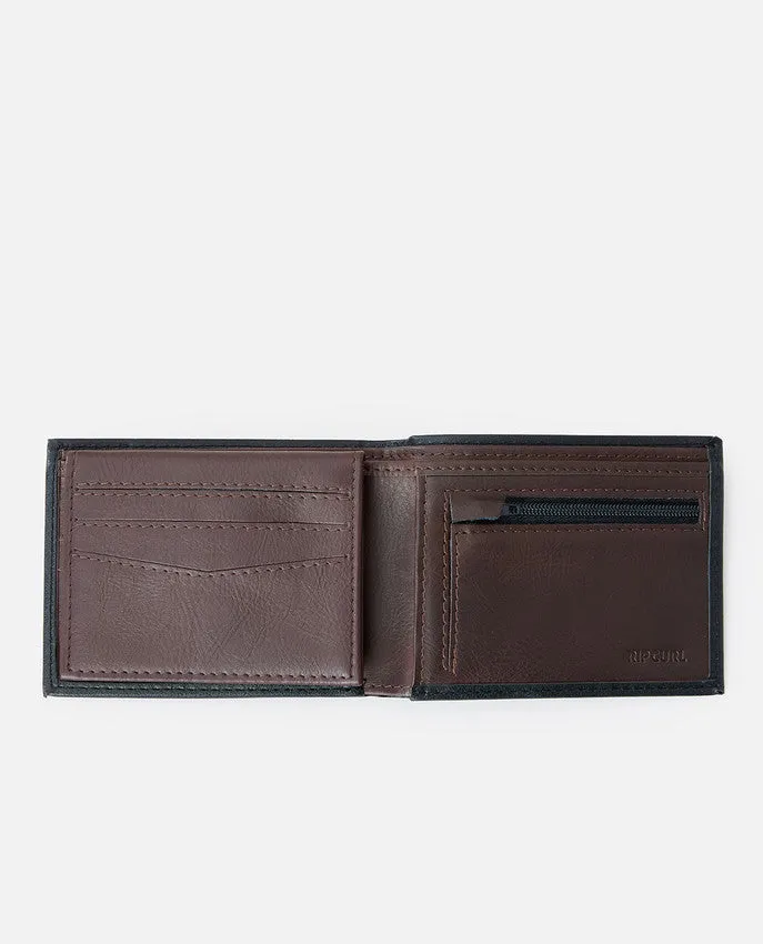 MEN'S PUMPED EMBOSS PU ALL DAY WALLET - BLACK/BROWN