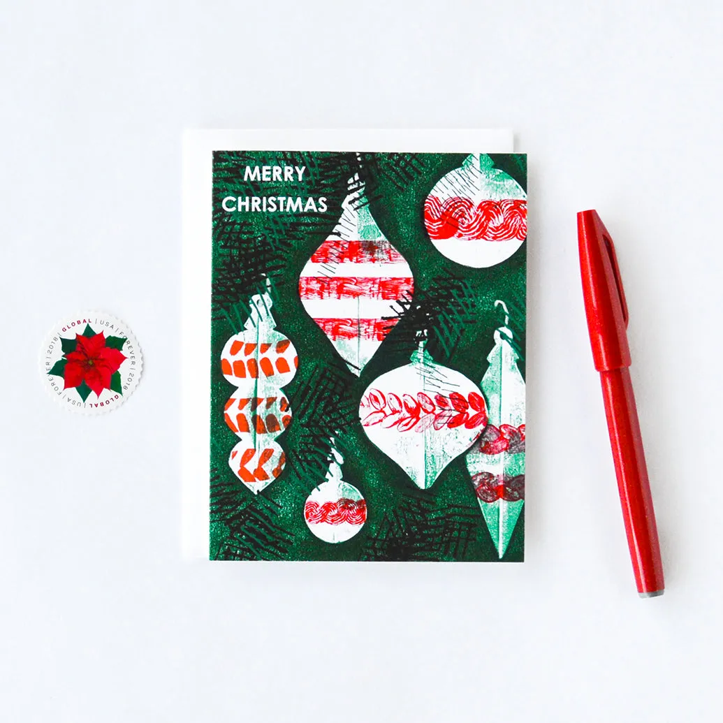 Merry Christmas Indigo Printed Card