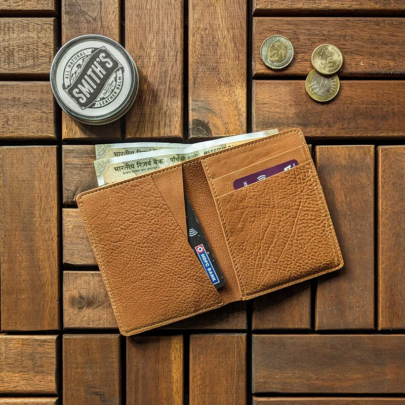 Minimalist Bi-Fold Wallet - Whisky Tan [Cow Nappa]