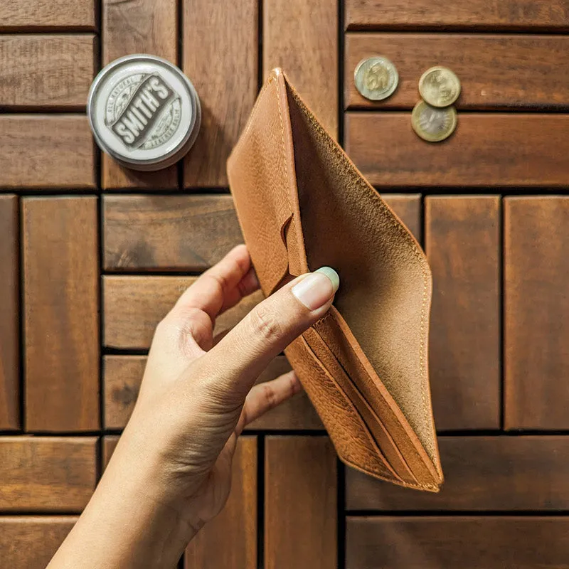 Minimalist Bi-Fold Wallet - Whisky Tan [Cow Nappa]