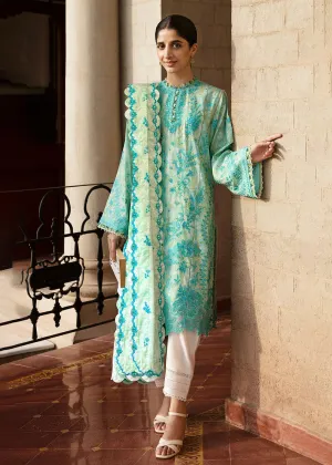 Mint Green Luxury Lawn Suit | Zaha | Festive Lawn '23 | MIRAY - ZF23-05